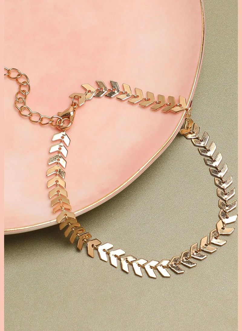 SOHI Gold Plated Casual Designer Anklet For Women