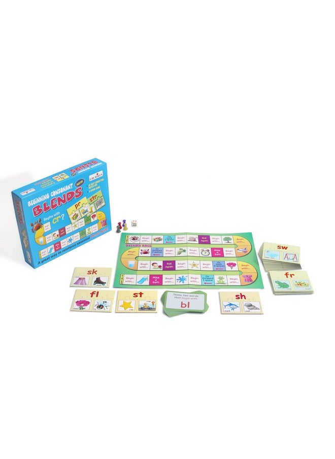 Creative's Creative's Beginning Consonant Blends |Learning & Educational Game Reinforce Phonic Skills| Learn Phonic Sounds and Blend Them to Form Words |Self Correcting Match-Ups Puzzles & Board Game|Ages 4 & Up  - Image 2