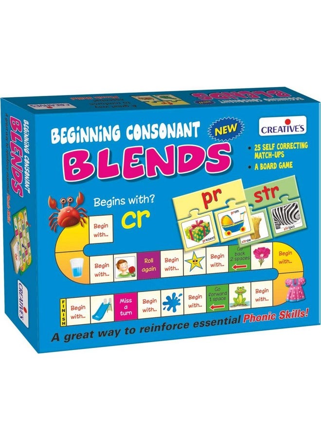 Creative's Creative's Beginning Consonant Blends |Learning & Educational Game Reinforce Phonic Skills| Learn Phonic Sounds and Blend Them to Form Words |Self Correcting Match-Ups Puzzles & Board Game|Ages 4 & Up  - Image 1