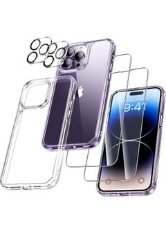 SH PROTECT TOUCH 5 In 1 For Iphone 14 Pro Max 1*Case With 2*Screen Protector Plus 2*Lens Protector Not Yellowing Military Grade Drop Protection Crystal Clear Shockproof Case For 6.7 Inch Iphone 14 Pro Max 6.7 Inch  - Image 1