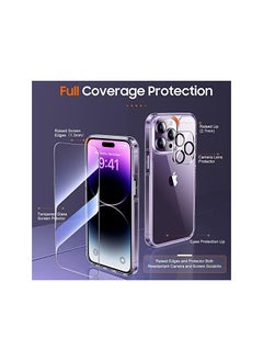SH PROTECT TOUCH 5 In 1 For Iphone 14 Pro Max 1*Case With 2*Screen Protector Plus 2*Lens Protector Not Yellowing Military Grade Drop Protection Crystal Clear Shockproof Case For 6.7 Inch Iphone 14 Pro Max 6.7 Inch  - Image 2