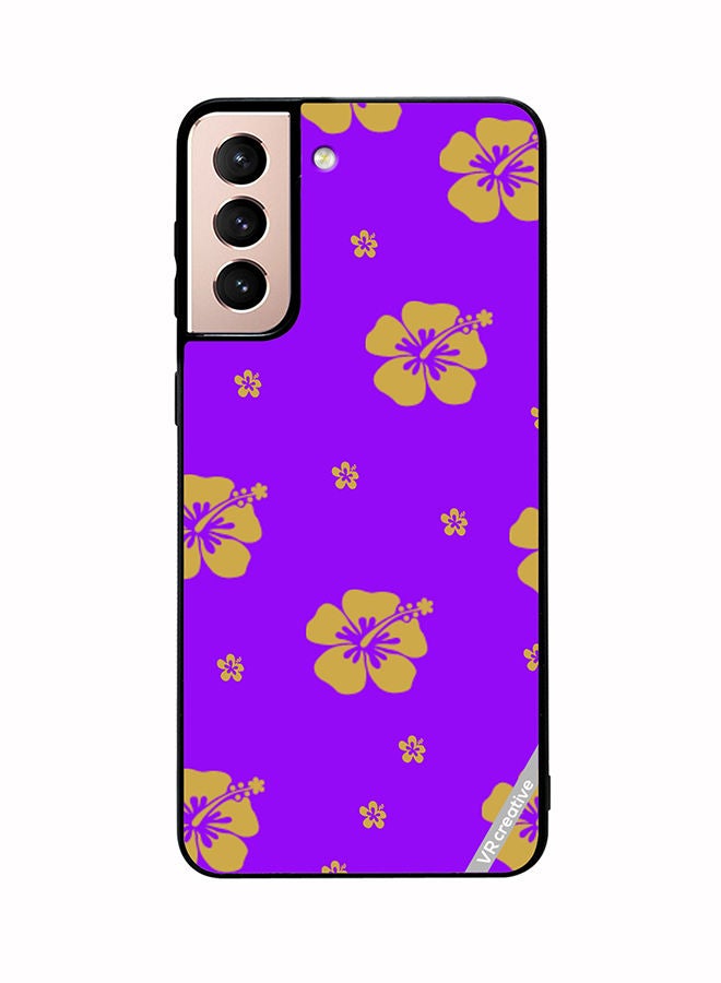 VR CREATIVE Protective Case Cover For Samsung Galaxy S21 Plus 5G Habiscus Design Multicolour - Image 1
