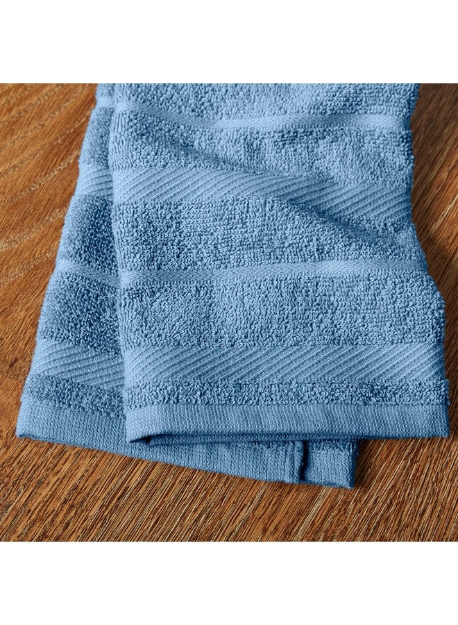 KitchenAid Albany Kitchen Towel 4-Pack Set, Blue Velvet /White, 16"x26" - Image 4