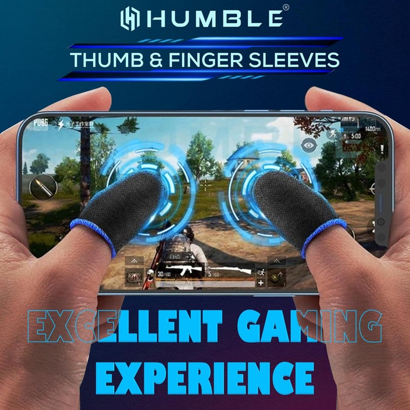Humble غطاء الإبهام والأصابع للألعاب المحمولة مع قماش ألياف موصل فائق، مضاد للعرق وقابل للتنفس لـ PUBG، Garena Free Fire، Rules of Survival، Knives Out، COD Mobile (زوج واحد) - Image 2
