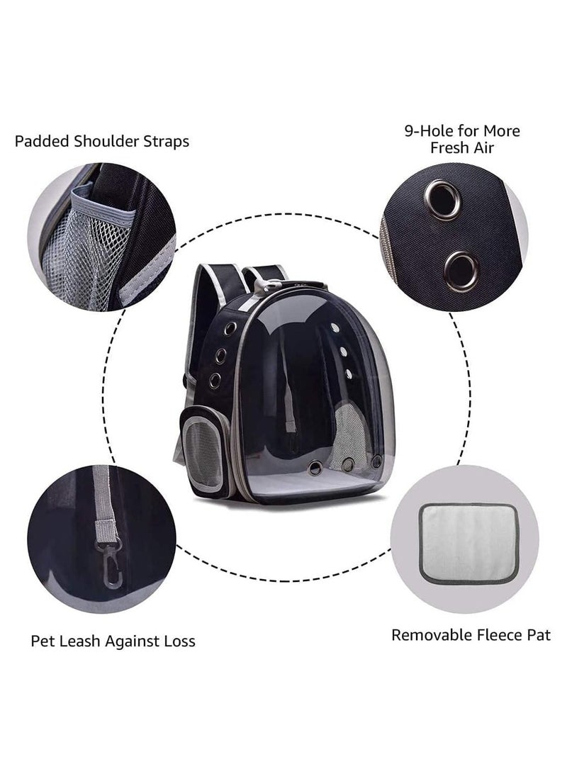 BLOOMING TIME Portable Pet Carrier Space Capsule Backpack for Cats Black/Grey - Image 3
