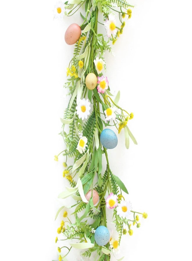 ZIFTY 5FT Easter Garland Faux Spring Vine with Easter Eggs Berries for Rustic Mantle Arch Home Table Tree Decoration (Green/Blue/Pink) - Image 3