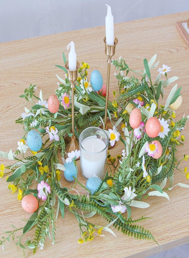 ZIFTY 5FT Easter Garland Faux Spring Vine with Easter Eggs Berries for Rustic Mantle Arch Home Table Tree Decoration (Green/Blue/Pink) - Image 5