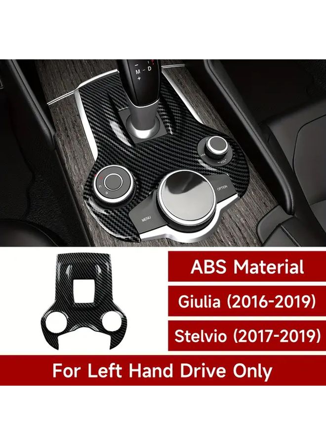 Black Carbon Fiber Center Console Trim For Alfa Romeo Giulia 952 Stelvio 949 2016 2017 2018 2019 - Image 2