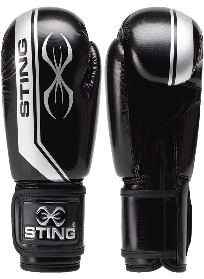 STING Boxing - Armalite Boxing Gloves | for Competition & Training (10OZ, Black/Silver) - Image 1