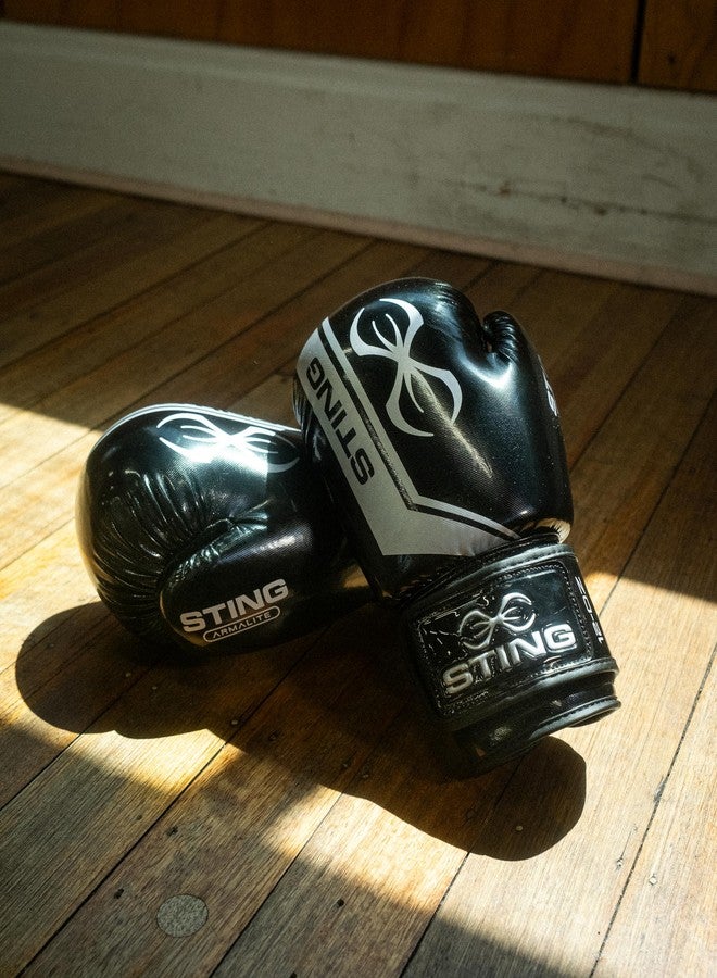 STING Boxing - Armalite Boxing Gloves | for Competition & Training (10OZ, Black/Silver) - Image 2