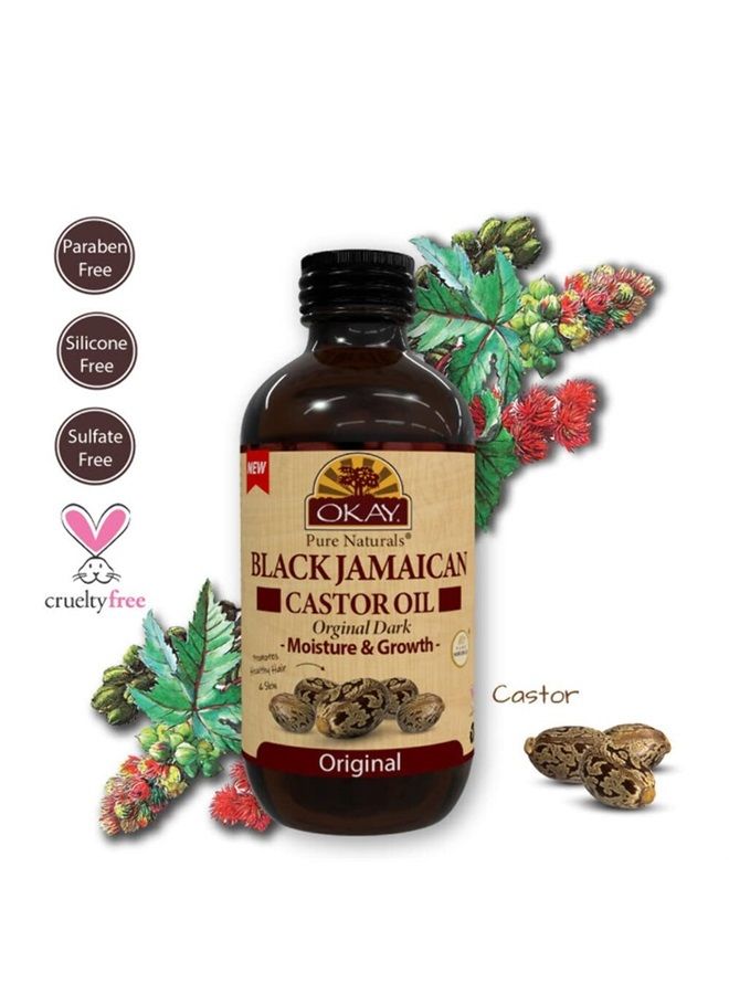 OKAY Black Jamaican Castor Oil Original Dark 4oz / 118ml - Image 3