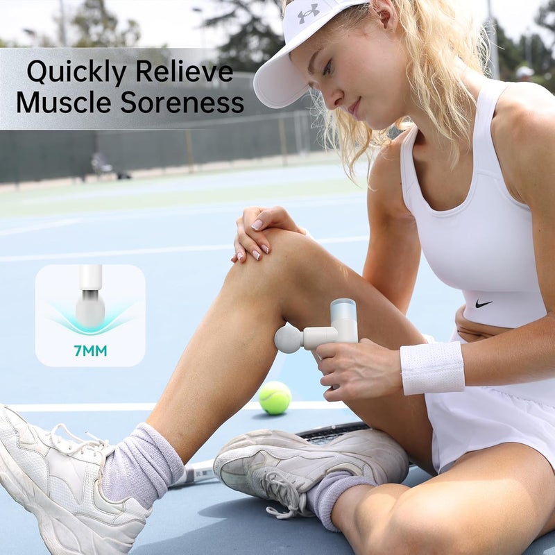 opove M3 Mini Massage Gun for Back Pain Relief with Facial Mode 7mm Amplitude 4 Vibration Levels Ultralight Portable and Rechargeable Fascia Gun Active Recovery Women Presents - Image 3