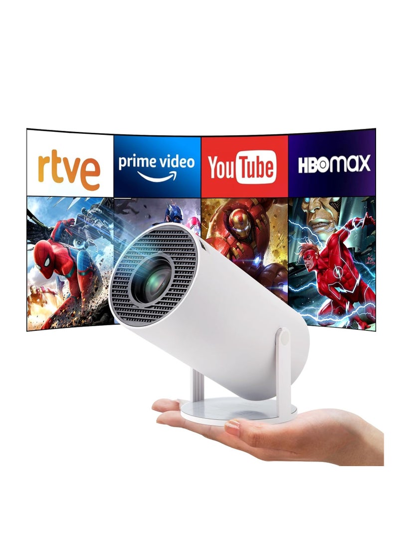 HY300 Smart Mini Projector – Android 11, 220 ANSI Lumens, 4K/1080P Support, 5G WiFi, Bluetooth 5.0, 180° Rotation – Portable Home Theater - Image 1