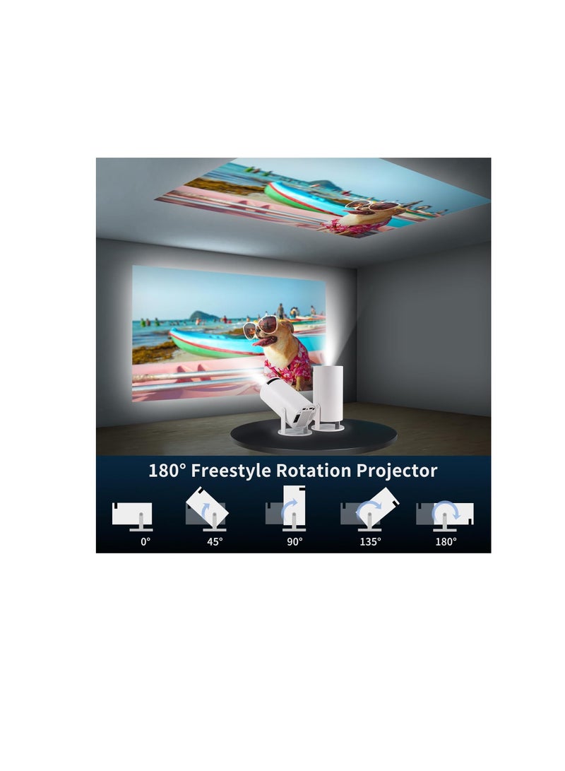 HY300 Smart Mini Projector – Android 11, 220 ANSI Lumens, 4K/1080P Support, 5G WiFi, Bluetooth 5.0, 180° Rotation – Portable Home Theater - Image 3