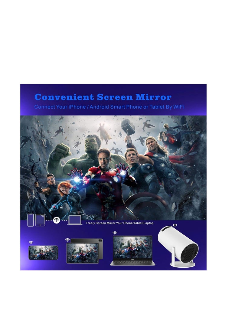 HY300 Smart Mini Projector – Android 11, 220 ANSI Lumens, 4K/1080P Support, 5G WiFi, Bluetooth 5.0, 180° Rotation – Portable Home Theater - Image 4
