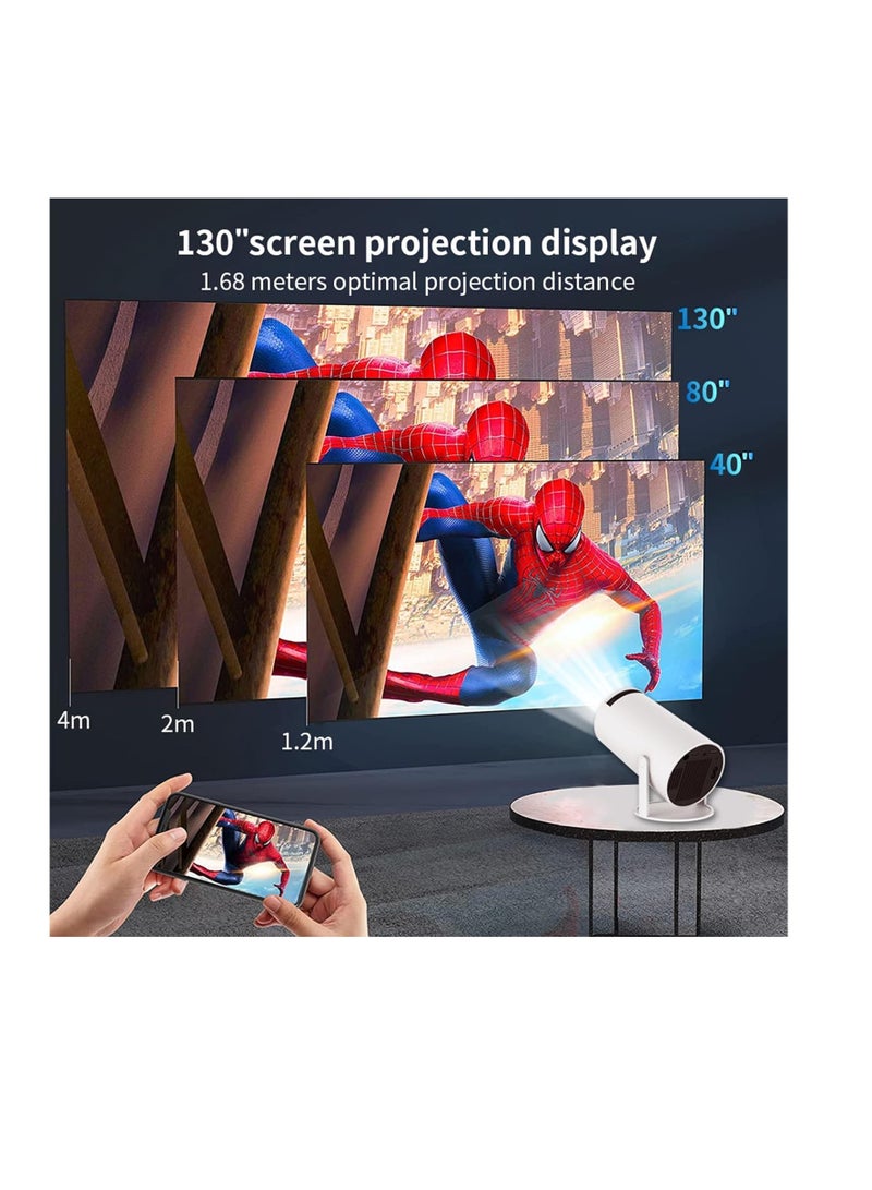 HY300 Smart Mini Projector – Android 11, 220 ANSI Lumens, 4K/1080P Support, 5G WiFi, Bluetooth 5.0, 180° Rotation – Portable Home Theater - Image 5