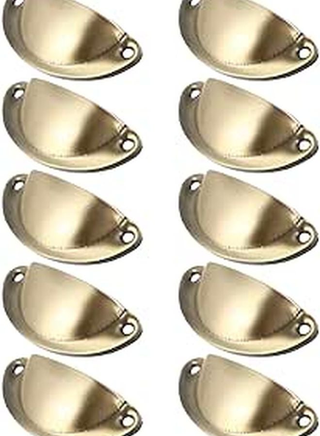 Antique Brass Cabinet Handles 81x35mm Half Cup Drawer Pulls Set of 10 for Kitchen Furniture - Image 1