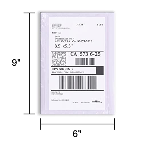NefLaca 6" x 9" shipping label sleeves, 100Pcs Shipping Label Envelopes with Self-Adhesive Peel & Seal, Packing Slip Envelope Pouches for Invoices & Packaging - Image 2