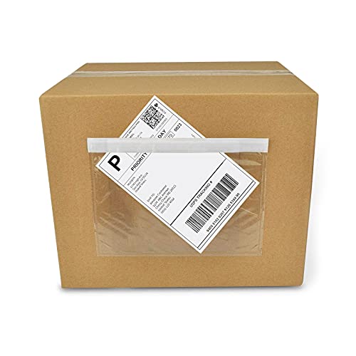 NefLaca 6" x 9" shipping label sleeves, 100Pcs Shipping Label Envelopes with Self-Adhesive Peel & Seal, Packing Slip Envelope Pouches for Invoices & Packaging - Image 1