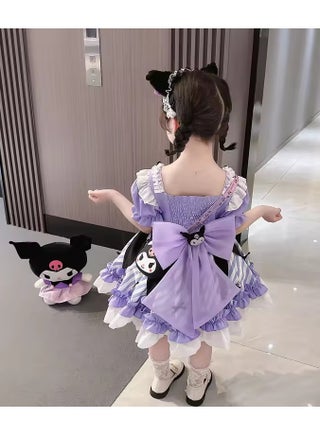 kuromi party dress BIOPRIM Little Girls Kuromi Lolita Purple Dress Costume Princess Dress up Outfit Halloween Cosplay with Headband Wing Birthday Party for Kids 5-6T : Amazon.sg: Toys