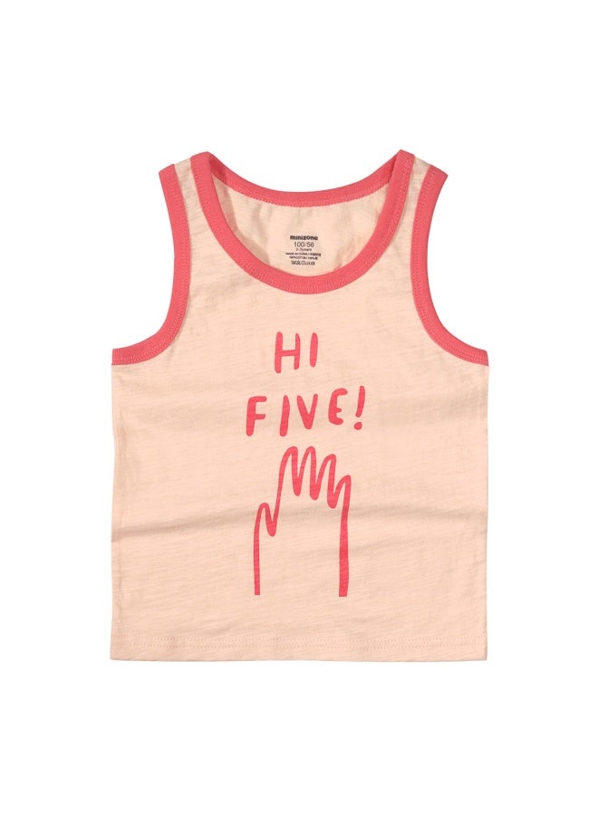 Minizone Children's Vest With Cotton Lining, Sleeveless T-shirt, Racerback Top For Ages 3-8, Small Vest For Summer, Cool And Trendy