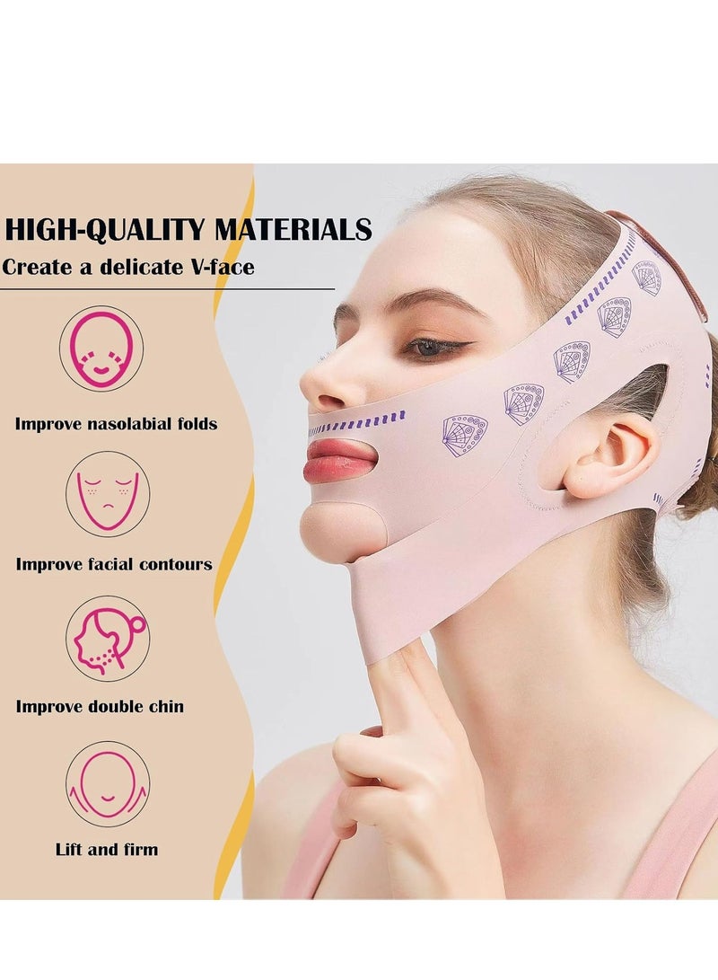 VIUAUAX [Upgrade] V Line lifting Mask Strap, Reusable V Line lifting Mask,Face Lift Belt for Women (Pink) - Image 5