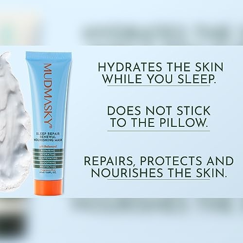 MUDMASKY Sleep Repair Renewal Nourishing Mask 60ml - Anti-Aging, Hydration Boost, Fragrance-Free - Face Moisturizer to Add in Your Skin Care Set for Nourishment & Rejuvenation - Overnight Formula - Image 2