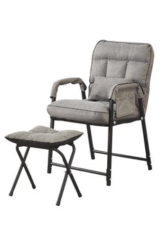 XiuWoo Living Room Lazy Chair with Ottoman and Armrest, Modern Comfy Folding Lounge Chair Reclining Sofa Leisure Chair Armchair with Footstool for Bedroom Office  - Image 5