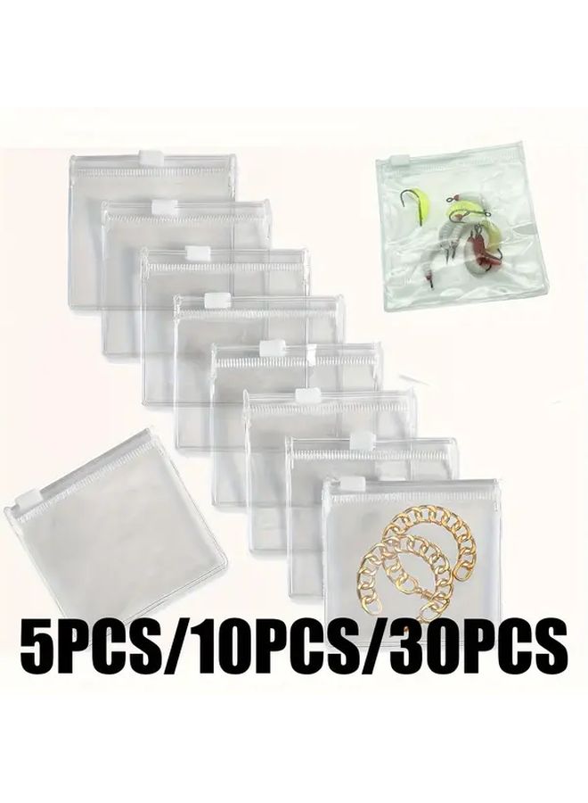 10pcs Clear Plastic Jewelry Storage Bags With Zipper Seal Heavy Duty - Image 2