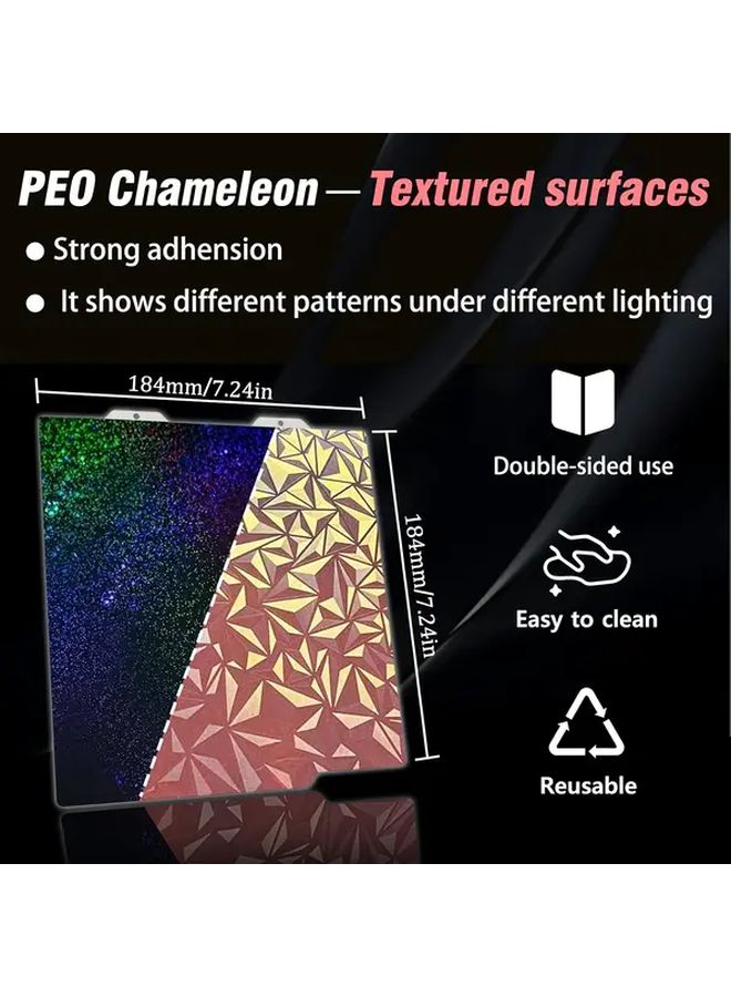 BambuLab A1 Mini Build Plate H2H H2H PEI Upgrade PEO Sheet 184x184mm Compatible with X1 Carbon PET Steel PEI Material Not Charged No Battery Required - Image 2