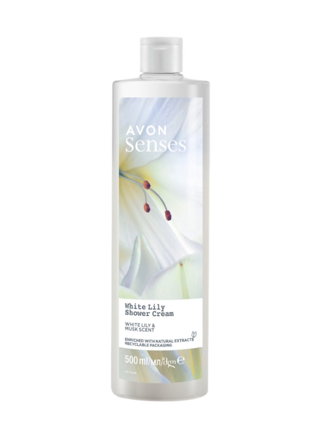 AVON Senses White Lily Shower Cream: White Lily And Musk - 500Ml 500ml - Image 1