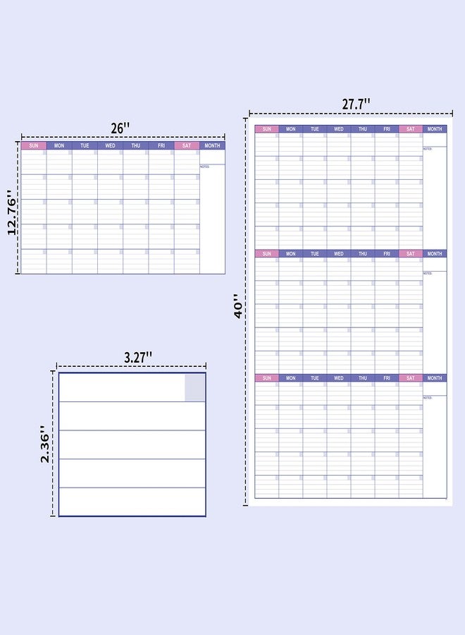 BooQool Large Dry Erase Calendar for Wall - Undated 3 Month Calendar, 27.7'' x 40'', Erasable & Reusable Laminated White Board with 8 Round Stickers, Vertical Layout Home, Office and School - Image 5