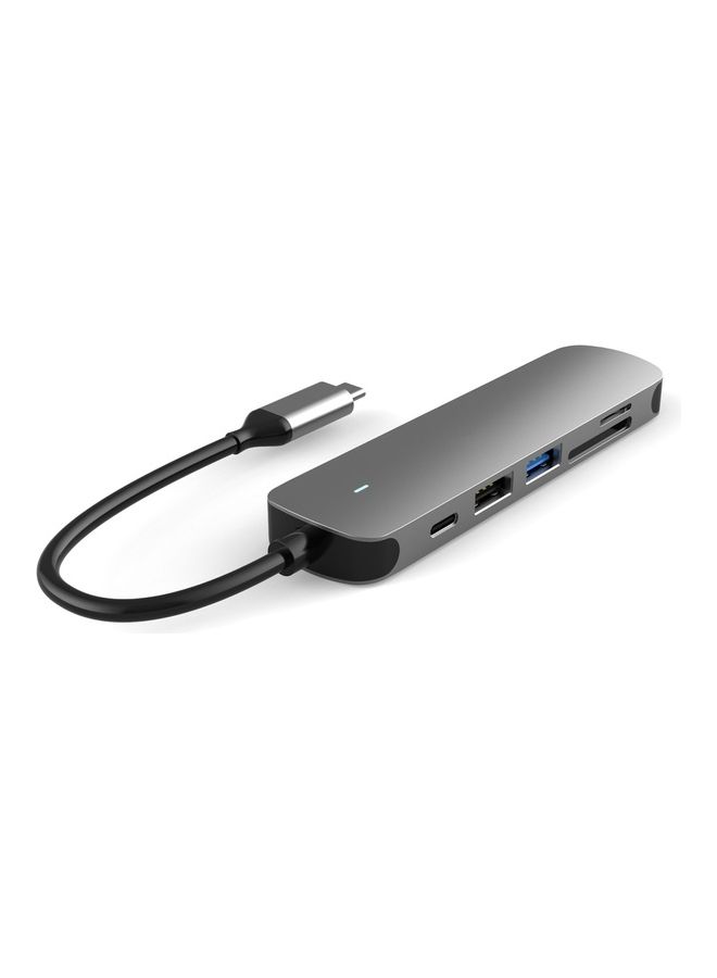 Loquat 6-In-1 Type C Adapter Hub With 4K HDMI, PD Quick Charge, SD u0026 TF Card Slots, USB 3.0 And 2.0 Port. Space Grey  - Image 1