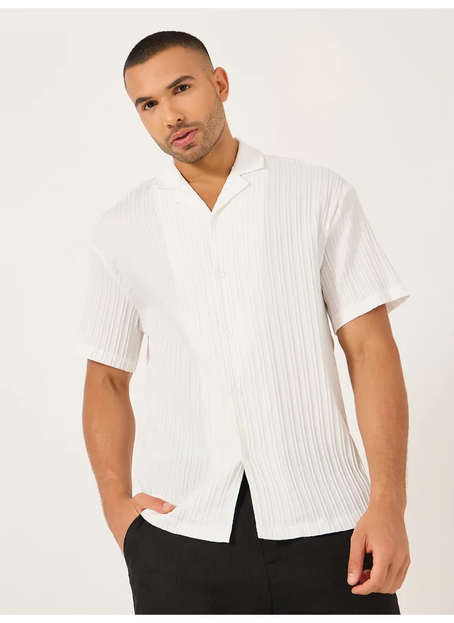 Take Two Take Two Solid Short Sleeve Camp Collar Regular Fit Shirt