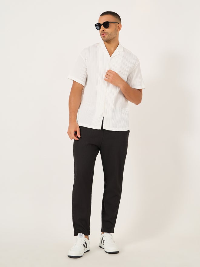 تايك تو قميص كامب كولار سادة بأكمام قصيرة - Image 2