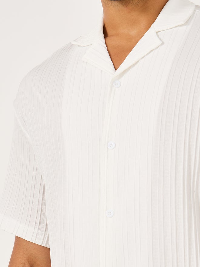 تايك تو قميص كامب كولار سادة بأكمام قصيرة - Image 3