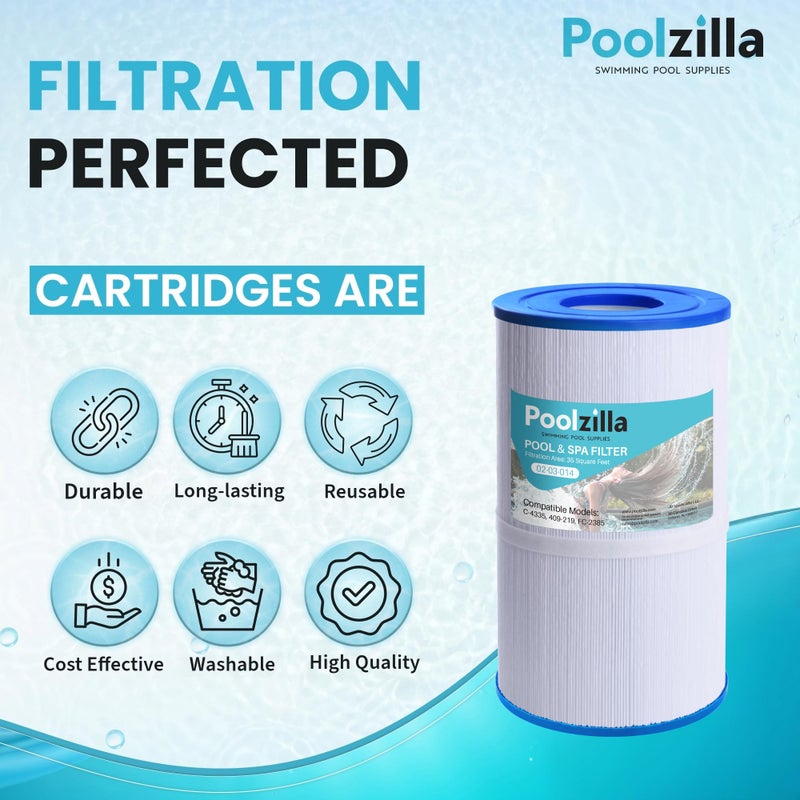 Poolzilla 2-Pack Replacement for Spa Filter PRB35-IN, Pleatco PRB35-IN, Unicel C-4335, Guardian 409-219, Aladdin 13501, Rainbow Dynamic 35, Waterway 35 in-line (L x OD: 9 1/4â€ x 5â€) - Image 5