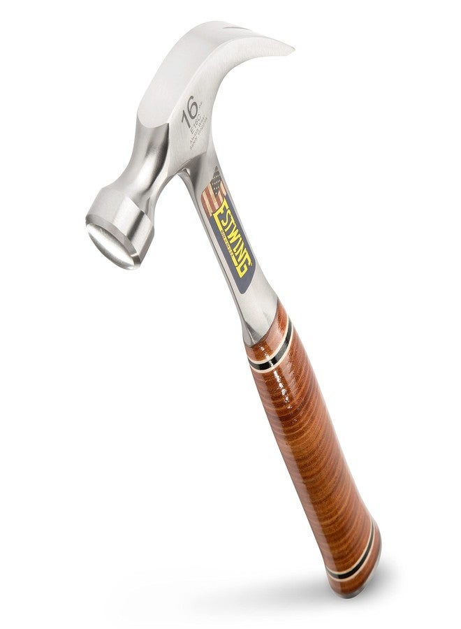 ESTWING Hammer - 16 oz Curved Claw with Smooth Face & Genuine Leather Grip - E16C - Image 1