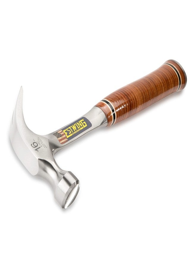 ESTWING Hammer - 16 oz Curved Claw with Smooth Face & Genuine Leather Grip - E16C - Image 2