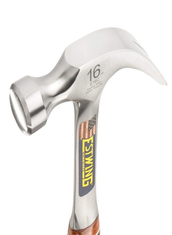 ESTWING Hammer - 16 oz Curved Claw with Smooth Face & Genuine Leather Grip - E16C - Image 3