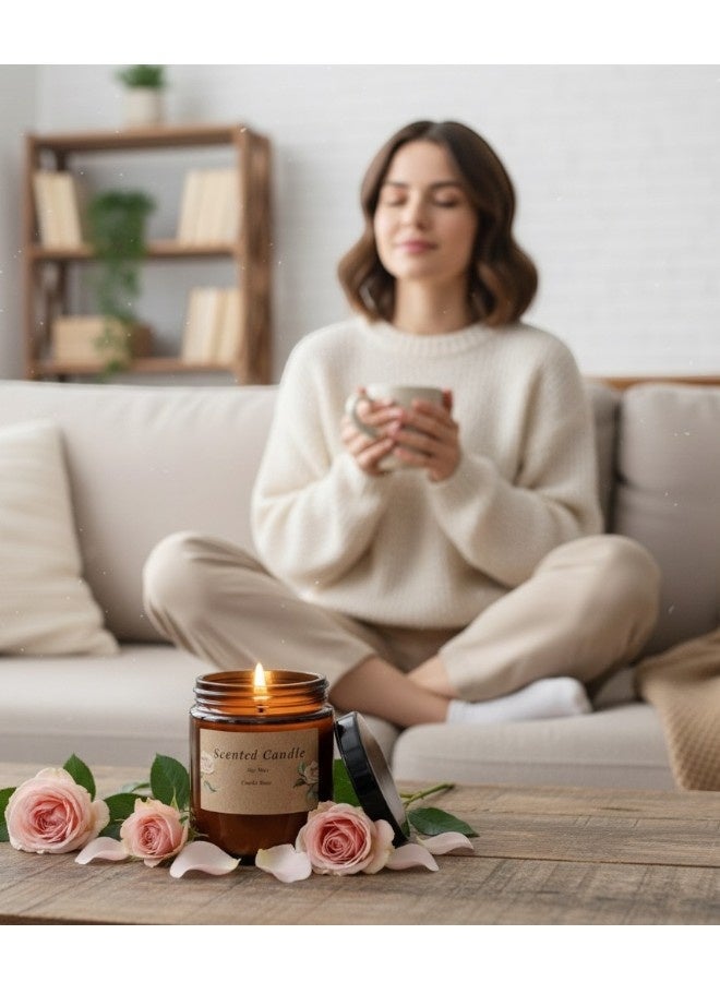 Lifenpure 3 Pcs Scented Jar Candles  Soy Wax for Aromatherapy Dreamy Vanilla Castle Rose And Grapefruit & Bergamot - Image 4