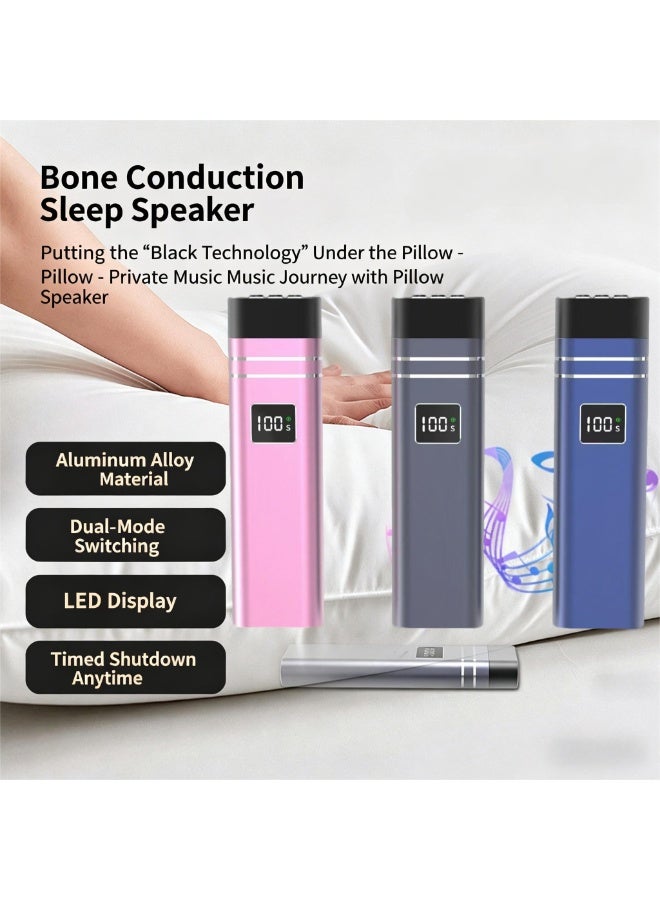 Bluetooth Speaker Bone Conduction Under Pillow, Sleep Aid Speaker Wireless Mini Portable Bluetooth Speaker for Multi-person dormitory, Invisible Speaker Private Listening Aluminum Alloy Loudspeaker LED Display - Image 4