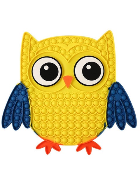 Prime Push Pop Bubble Fidge Sensory Toy  Non-Toxic Stress Relieve Silicone Squeeze Push Pop Bubble Sensory Fidget Squishy Toy Pop It Fidget Toy, Big Size Owl Simple Dimple Sensory bBubble