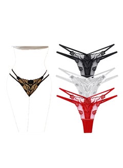 KASTWAVE 3 Pack Women Mesh Thong Floral G-string Panties Knickers Lingerie Underwear  - Image 1