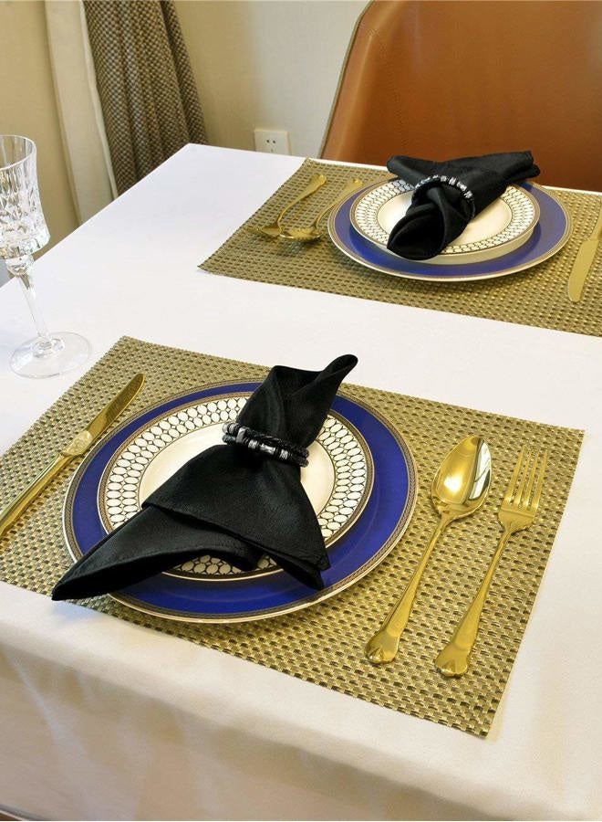 cieltown Polyester Cloth Napkins 1-Dozen (17 x 17-Inch, Black) - Image 5