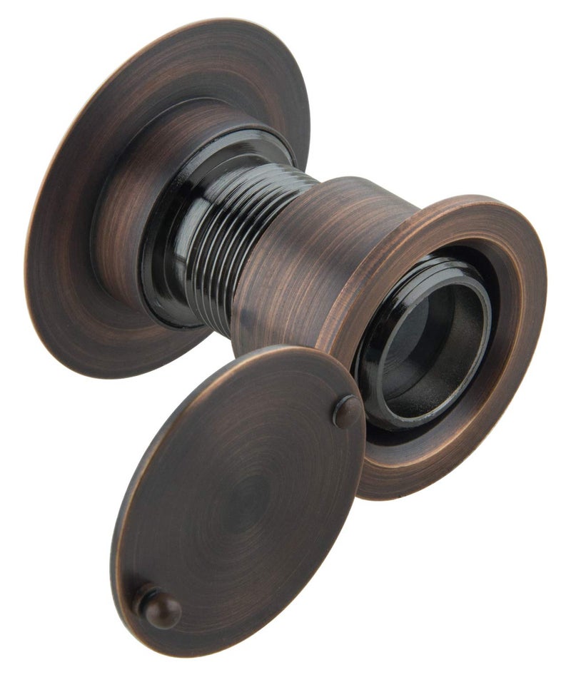 Earl Diamond - Solid Brass Door Peep Holes for Front Door, 220-Degree Door Viewer Peephole with Heavy Duty Rotating Privacy Peephole Cover for 1-21/32" to 2-1/8" Thick Door (Brushed Oil Rubbed Bronze) - Image 4