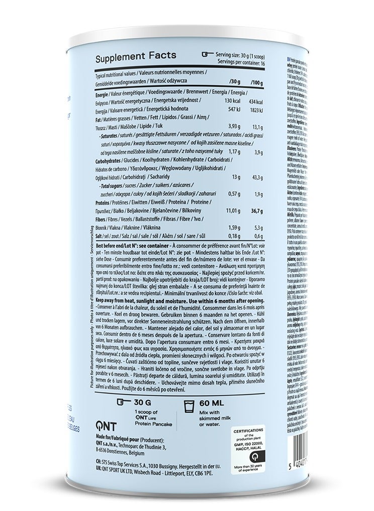 QNT Life, Protein Pancake Low Sugar, Chocolate, 16 Servings, 500g - Image 2