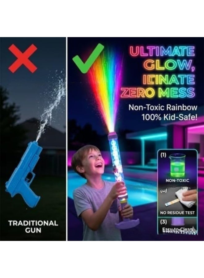 LED Rainbow Water Blaster Toy for Kids, Light-Up Water Spray Gun - Image 5