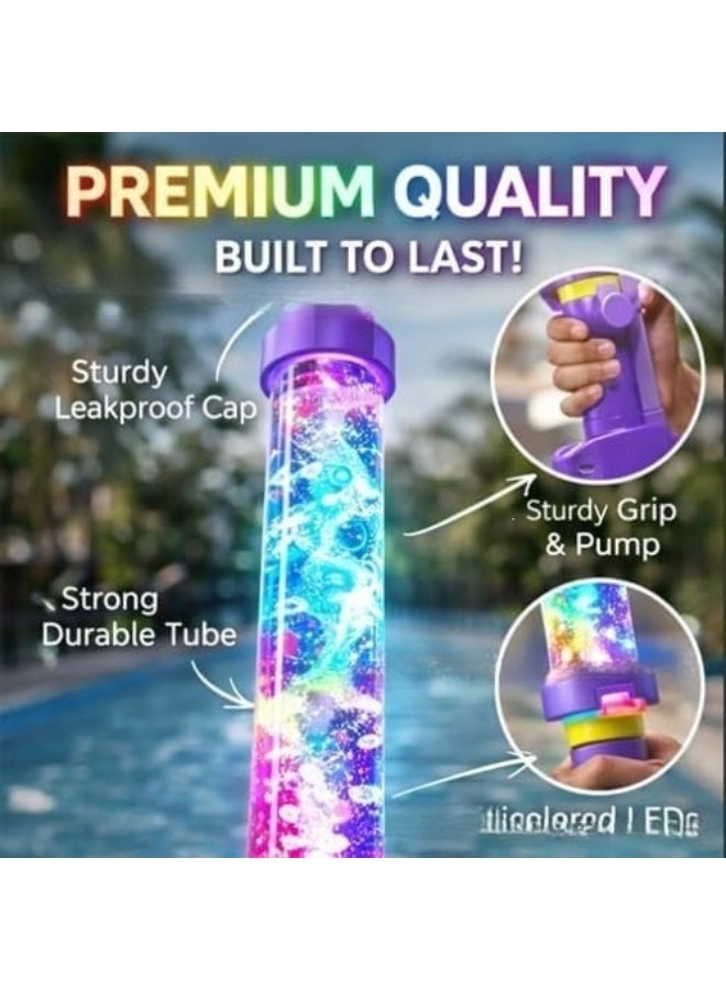 LED Rainbow Water Blaster Toy for Kids, Light-Up Water Spray Gun - Image 3