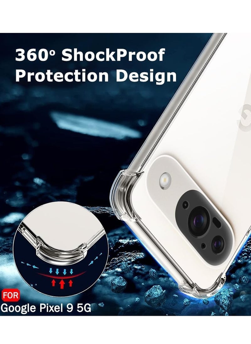 BORTONY Google Pixel 9 Case Cover with Camera Protection Protective Shock Absorption Bumper Case Crystal Clear Soft TPU Transparent Case For Google Pixel 9 5G  - Image 4